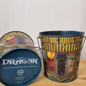 How‎ to Train Your Dragon 2025 Movie Theater Popcorn Bucket Tin Lot of 2